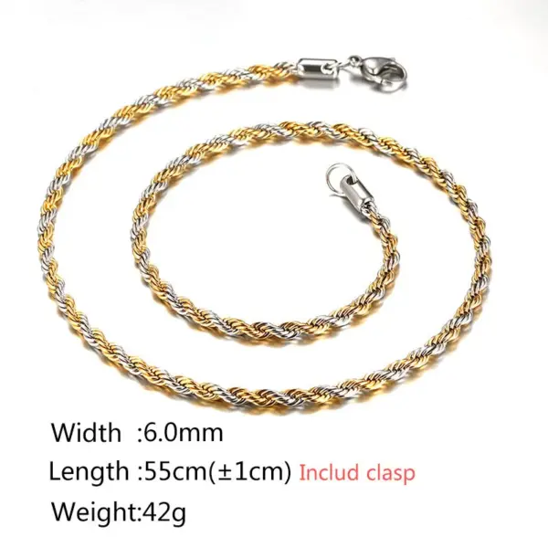 Wholesale Jewelry Simple Style Twist 201 Stainless Steel Plating Stainless Steel Necklaces