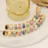 Wholesale Fashion Geometric Stainless Steel Enamel Earrings 1 Pair