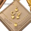 Wholesale Jewelry Elegant Classic Style Heart Shape 304 Stainless Steel Bracelets Earrings Necklace