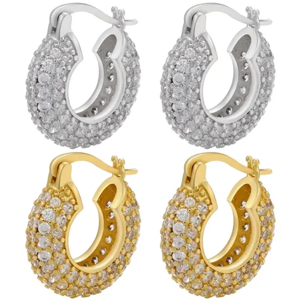 Fashion Geometric Plating Copper Artificial Gemstones Earrings