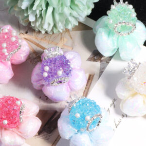 Wholesale Crown Pearl Sugar Bubble Flower DIY Straight Hole Loose Beads Mobile Phone Chain Keychain Bag Chain Jewelry Accessories
