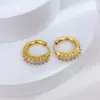 Wholesale PVD Coated Real Gold Plated Geometric 304 Stainless Steel Simple Style Waterproof Non Tarnish Earrings