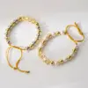 Copper 18K Gold Plated Beaded Solid Color Bracelets