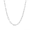 Simple Style Solid Color Stainless Steel Plating Chain Necklace