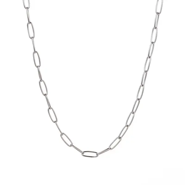Simple Style Solid Color Stainless Steel Plating Chain Necklace