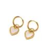 Wholesale PVD Coated Real Gold Plated Heart Shape Titanium Steel Simple Style Waterproof Non Tarnish Earrings Necklace