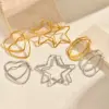 Wholesale 1 Pair Simple Style Square Star Heart Shape 201 Stainless Steel Stainless Steel Earrings