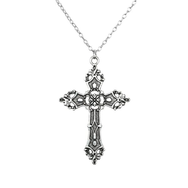 Wholesale European and American Baroque Cross Vintage Bohemian 1980 Madonna Pendant Gothic Necklace