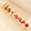 Wholesale Jewelry Elegant Lady Cherry Strawberry Copper Plating Open Rings