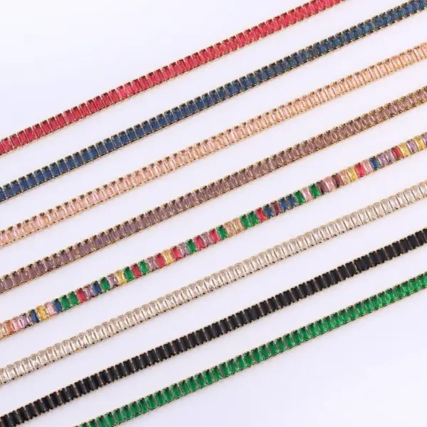 Wholesale Fashion Geometric Copper Choker Inlay Zircon Copper Necklaces