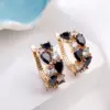 Wholesale 1 Pair Luxurious Color Block Plating Inlay Copper Zircon 14K Gold Plated 18K Gold Plated K Gold Plated Ear Cuffs