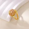 Wholesale Unique Design Rotatable Small Sunflower Ring 18K Gold Plated Stress Relief Style Birthday Festival Gift Elegant Classical Romantic Modern Sweet