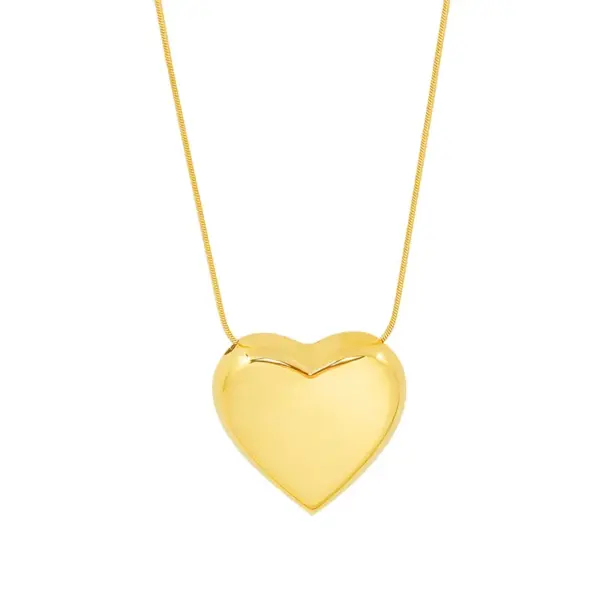 PVD Coated Real Gold Plated 18K Gold Heart 304 Stainless Steel Fashion Waterproof Non Tarnish 304 Stainless Steel Necklace