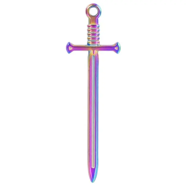Wholesale PVD Coated Real Gold Plated 18K Sword 304 Stainless Steel Modern Style Simple Classic Waterproof Non Tarnish Pendant Necklace