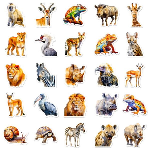 Wholesale 50PCS/PACK realistic African animal personalized DIY stickers