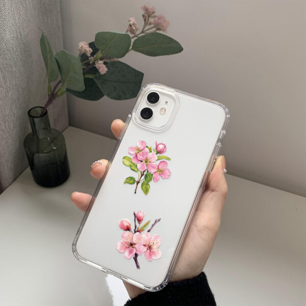 Wholesale 50 cartoon pink flower stickers DIY transparent stickers