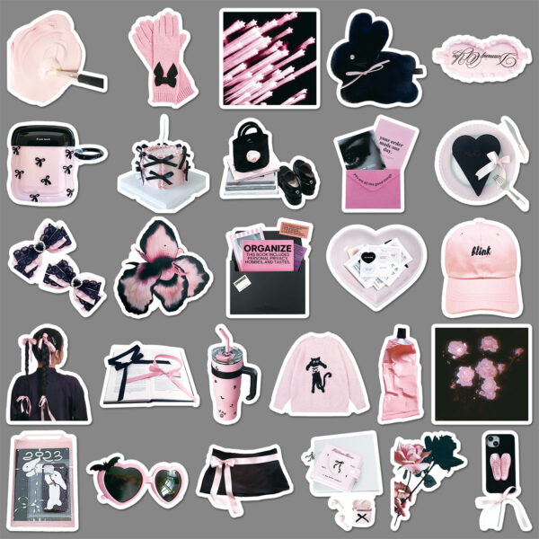 Wholesale 52pcs black powder style graffiti stickers