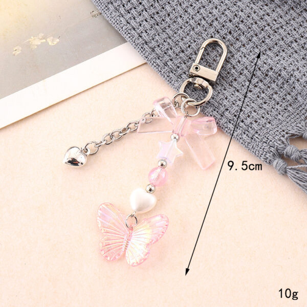 Wholesale Ins Acrylic Bow Keychain Pendant Distinctive Diy Bag Bag Hanging Headset Hanging Chain Jewelry