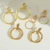 Wholesale 1 Pair Elegant Retro Exaggerated Geometric Circle 304 Stainless Steel Copper 18K Gold Plated Ear Studs