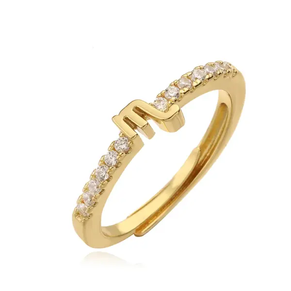 Wholesale Copper 18K Gold Plated IG Style Hip-Hop Simple Style Plating Inlay Constellation Zircon Adjustable Ring