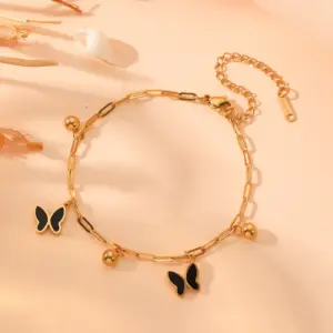 Gold Panther Butterfly Bracelet