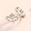 Elegant Simple Style Crown Copper Plating Inlay Zircon Rings