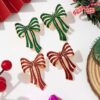 Wholesale Bow Red and Green Christmas Earrings