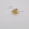 Wholesale Copper 18K Gold Plated Plating Inlay Solid Color Zircon Open Rings