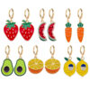 Wholesale Cross-border new products fruit earrings Lemon avocado strawberry cute fruit ins style alloy drop earrings jewelry
