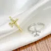 Wholesale Fashion Airplane Copper Zircon Open Ring In Bulk