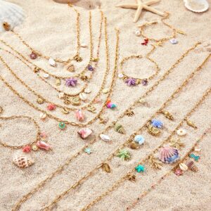 Wholesale Cross-border Hot Sale Ocean Beach Holiday Style Ceramic Pendant Bracelet Necklace Shell Starfish Summer Clavicle Chain Jewelry