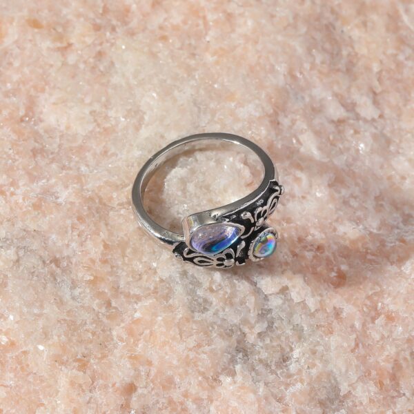 Wholesale Vintage Bohemian Moonstone Ring Opening Adjustable Spoon Bow Ring Cross Border Jewelry