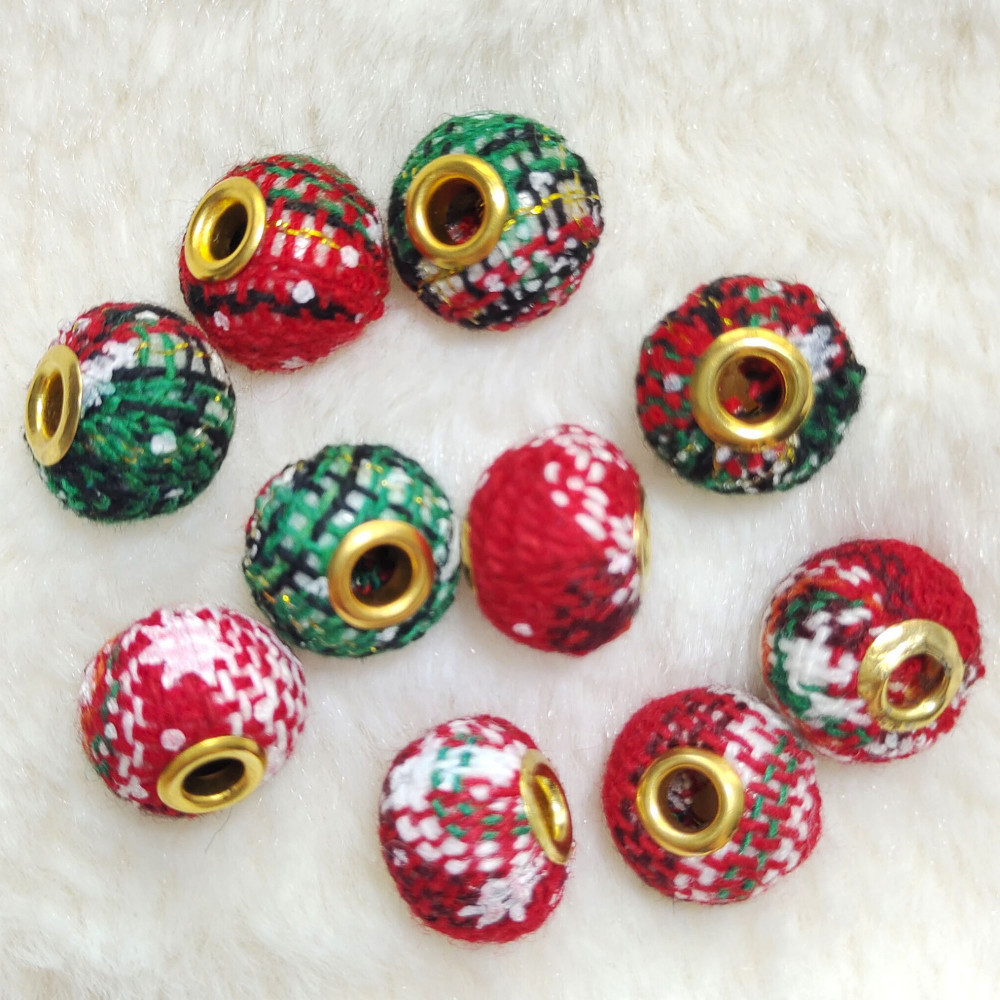 Wholesale Christmas fabric bead spacers