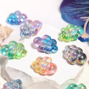 Wholesale acrylic color-transmitting gradient clouds vertical hole beaded diy mobile phone chain keychain accessories beads loose beads