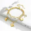 Wholesale PVD Coated 18K Gold Plated Geometric 304 Stainless Steel Waterproof Non Tarnish 304 Stainless Steel Bracelets