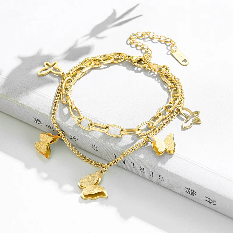 Wholesale PVD Coated 18K Gold Plated Geometric 304 Stainless Steel Waterproof Non Tarnish 304 Stainless Steel Bracelets