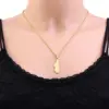 Wholesale Water Plating 18K Gold Plated Map Stainless Steel Ethnic Style Simple Style 304 Stainless Steel Pendant Necklace Long Necklace