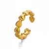 Wholesale PVD Coated 18K Gold Plated Heart Shape 304 Stainless Steel Classic Style Commute Waterproof Non Tarnish Open Rings