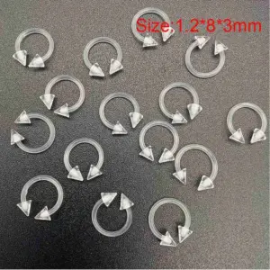 Horseshoe Ring 1.2*8*3mm Pointed Cone / Transparent