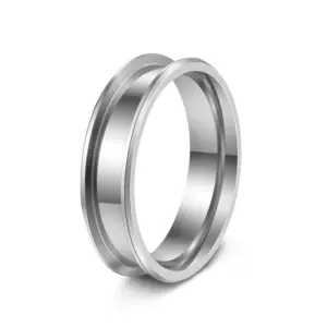 Silver 6mm Double Beveled Edge / 8