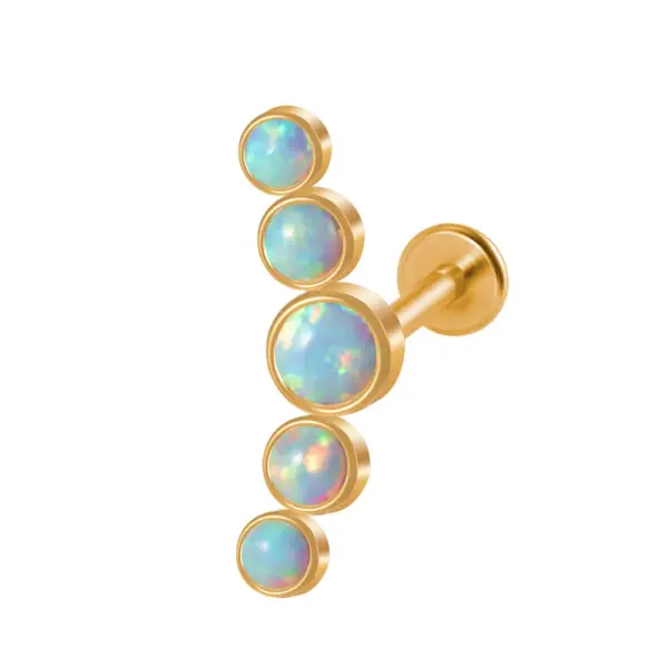 1 Piece Lip Rings Casual Vacation Round Arc 304 Stainless Steel Inlay Zircon 18K Gold Plated Lip Rings Ear Cartilage Rings & Studs