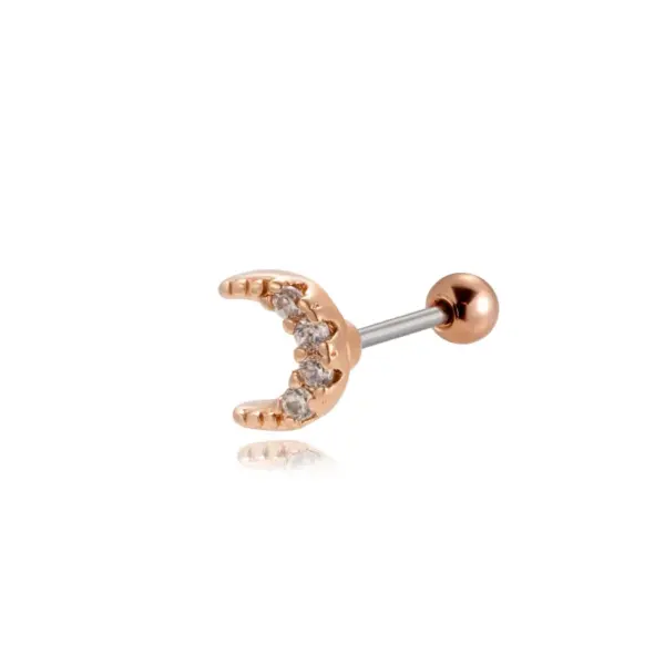 1 Piece Ear Cartilage Rings & Studs Vintage Style French Style Simple Style Moon Heart Shape Butterfly 316L Stainless Steel Copper Waterproof Non Tarnish Surgical Steel Zircon