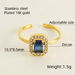 592-Square Ring [Blue Diamond]