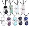 Cute Cat Crystal Polishing Pendant Necklace