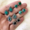 Wholesale Pine gemstone Bohemian style earrings