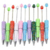 oly-1384bbe711c6e4ce9a25433808a4c6fb Wholesale Cross-border new full diamond diy beaded pen colorful resin drill bead pen multi-color plastic ballpoint pen in stock