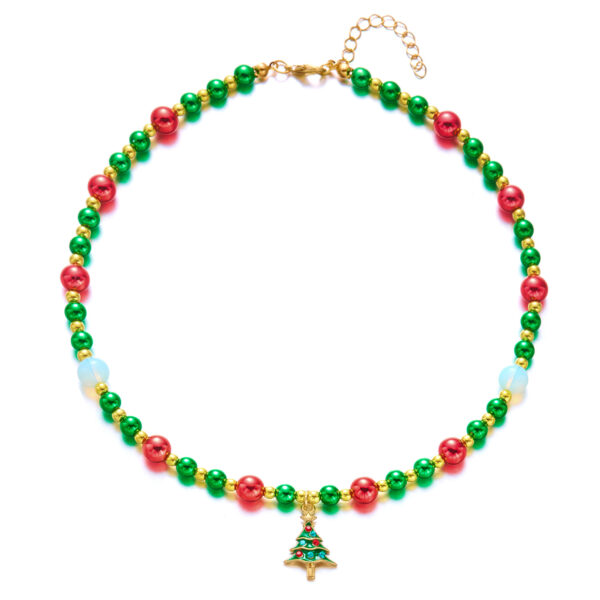 Wholesale Christmas ornaments, beaded snowflake Christmas tree pendant necklace