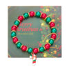 Wholesale Christmas Santa Claus Pendant Colorful Round Bead Bracelet
