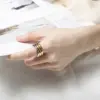 Wholesale PVD Coated 18K Gold Plated Round 304 Stainless Steel Basic Simple Style Classic Style Waterproof Non Tarnish Rings
