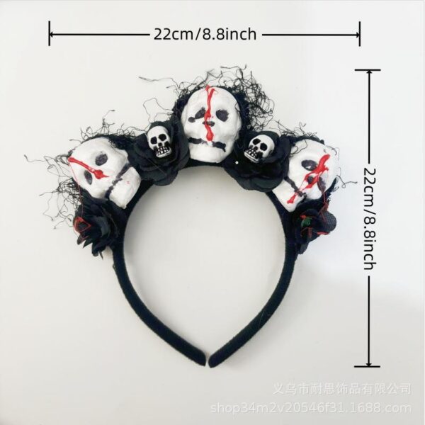 Wholesale Black Rose Skull Hairband